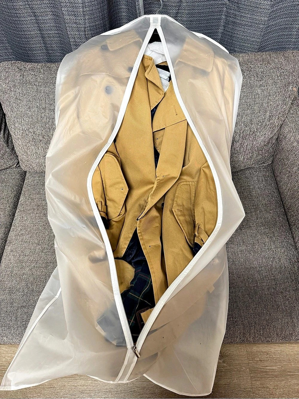 Spier & Mackay Contemporary Trench Coat Plaid Brown & Green Size 44
